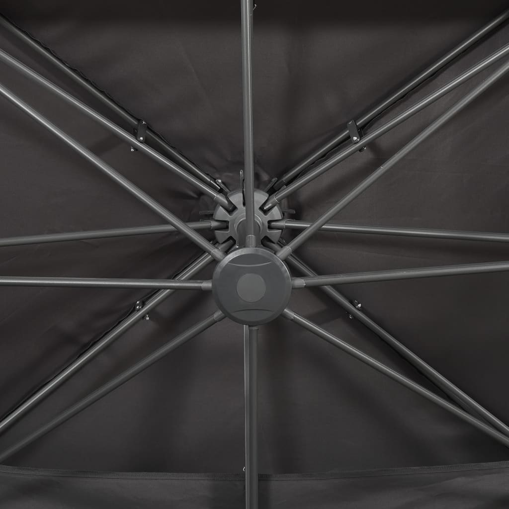 vidaXL Frihängande parasoll med ventilation antracit 400x300 cm