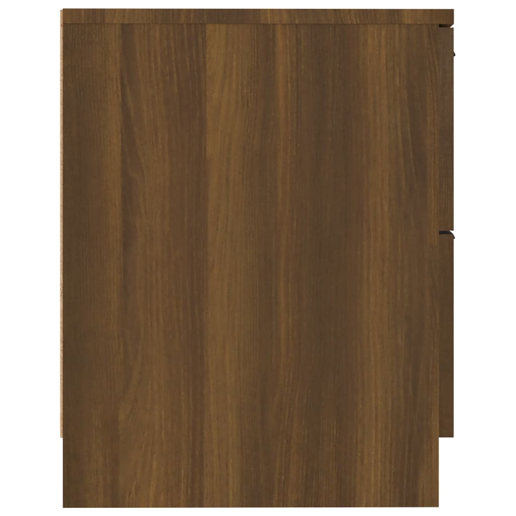 vidaXL Sängbord brun ek konstruerat trä