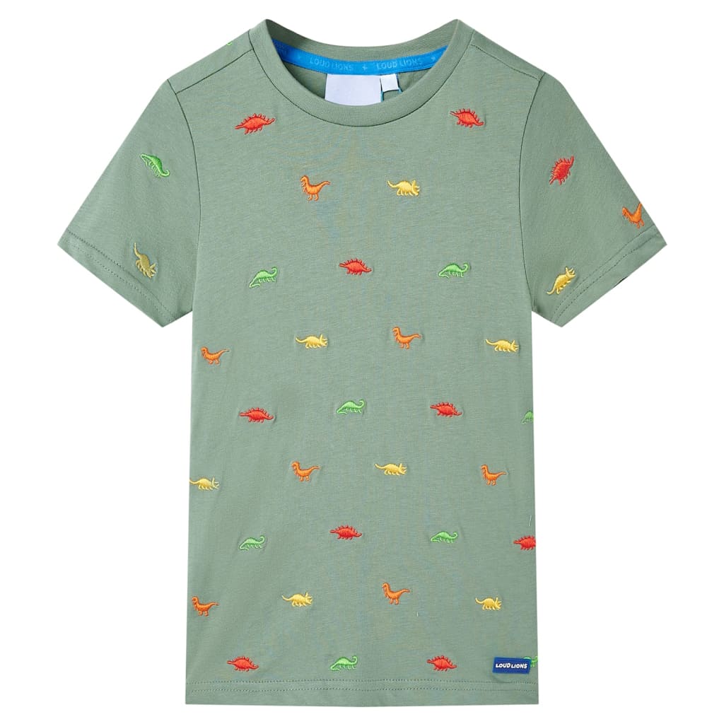 T-shirt med korta ärmar för barn khaki 116