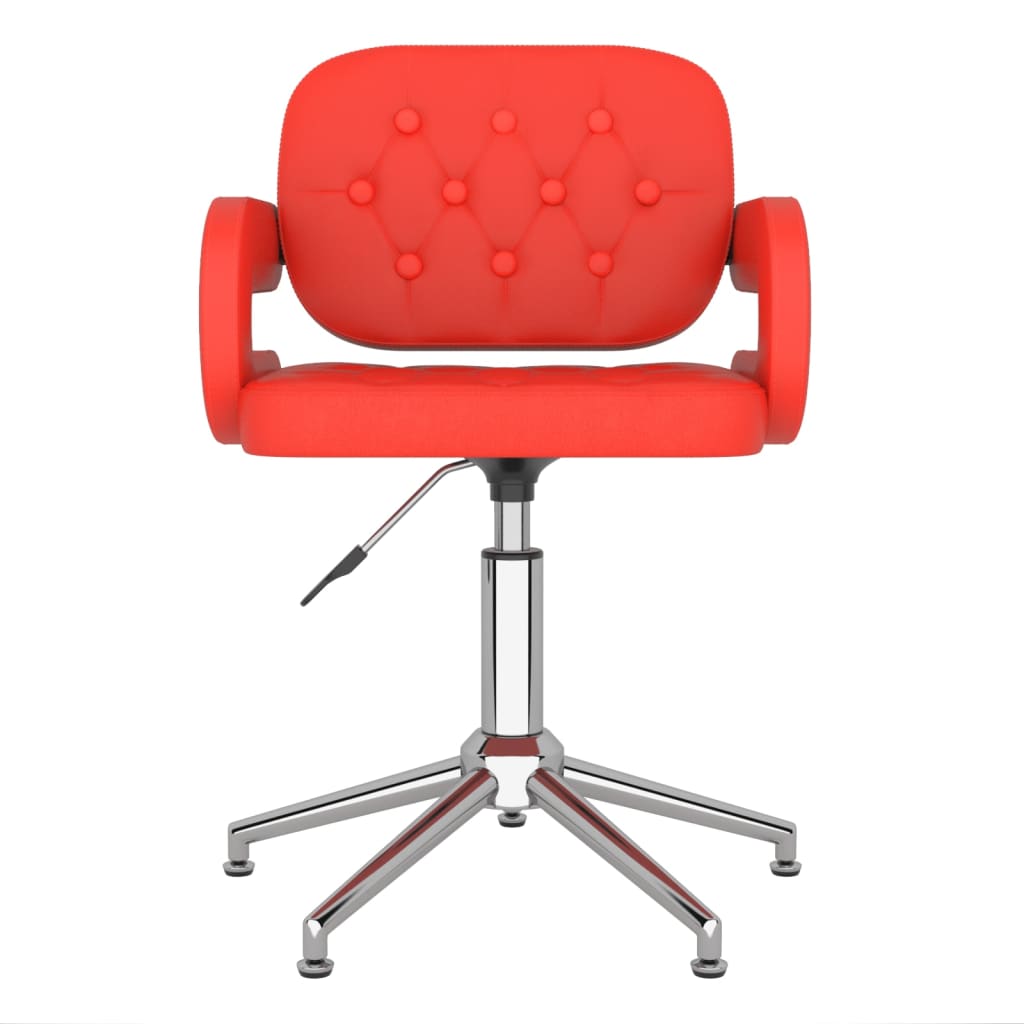 vidaXL Snurrbar kontorsstol röd konstläder