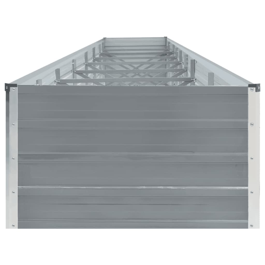 vidaXL Odlingslåda upphöjd galvaniserat stål 600x80x45 cm grå