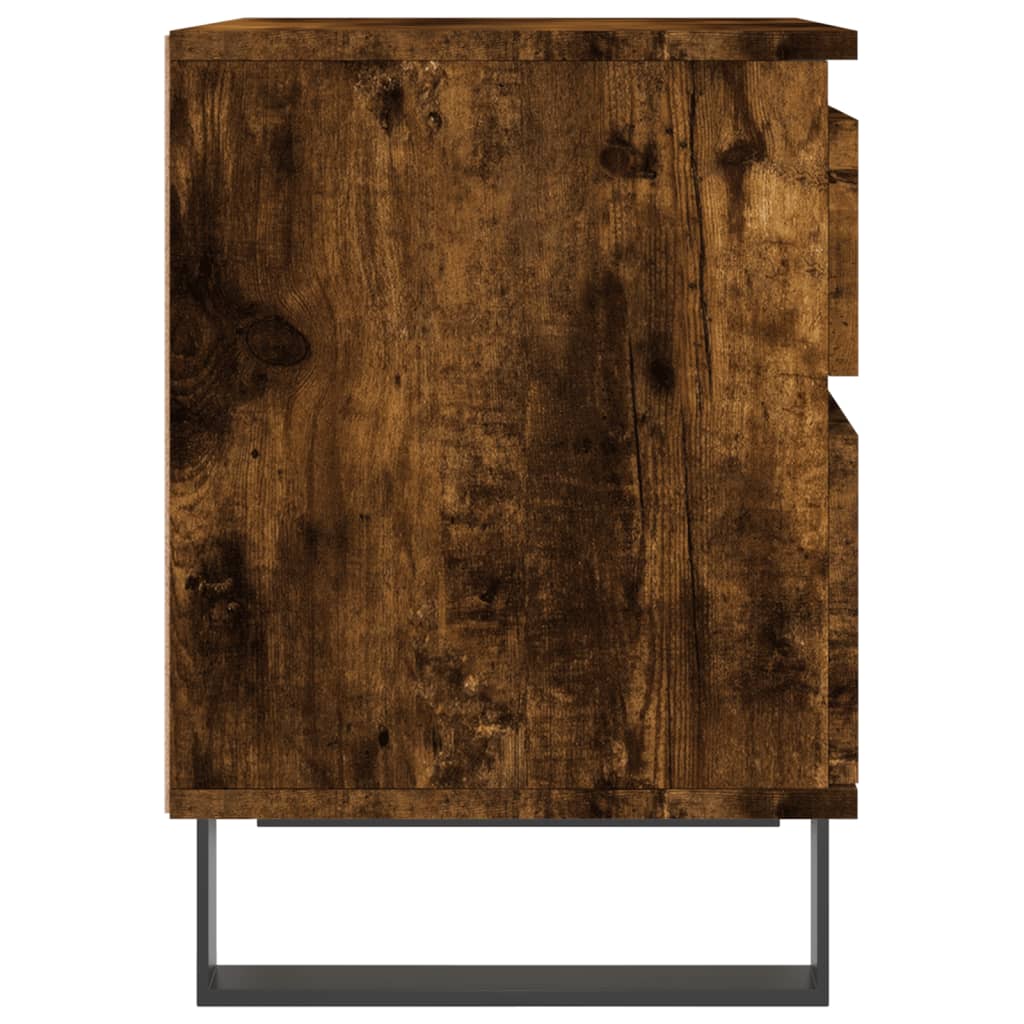 vidaXL Sängbord rökfärgad ek 40x35x50 cm konstruerat trä