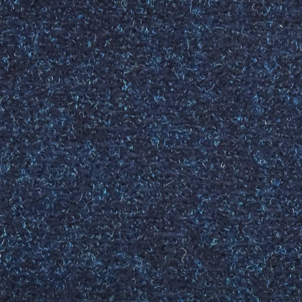 vidaXL Trappstegsmattor självhäftande 15 st marinblå 65x21x4 cm brodyr