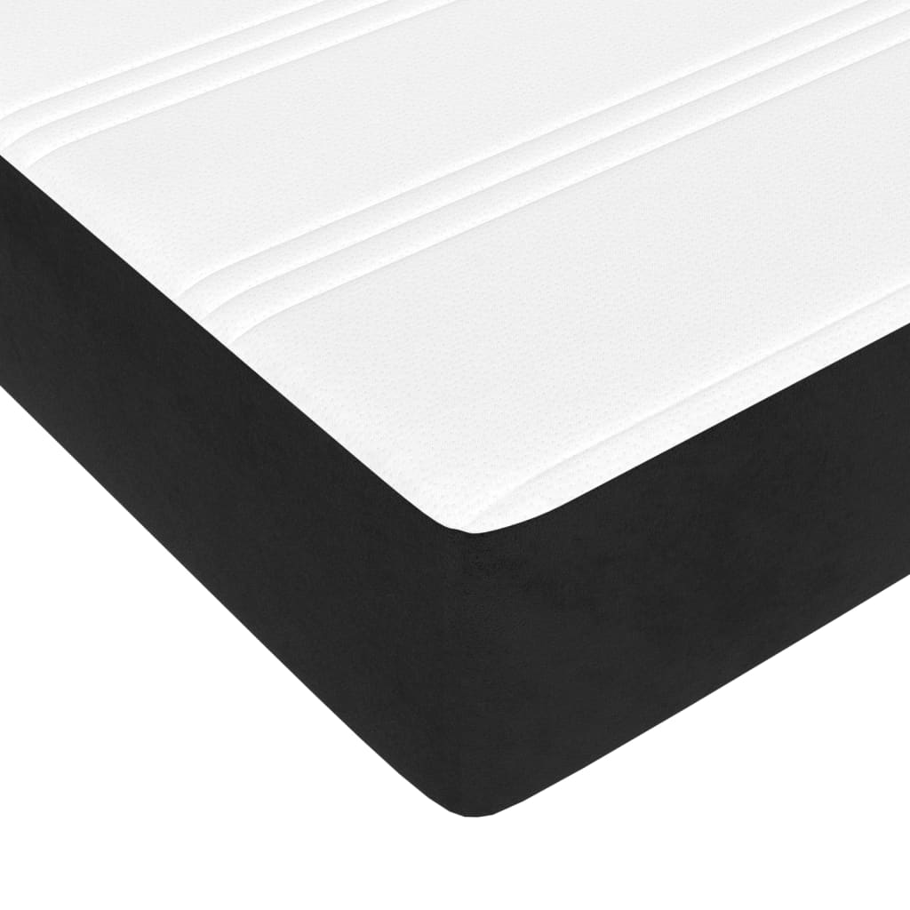 vidaXL Ramsäng med madrass svart 120x200 cm sammet
