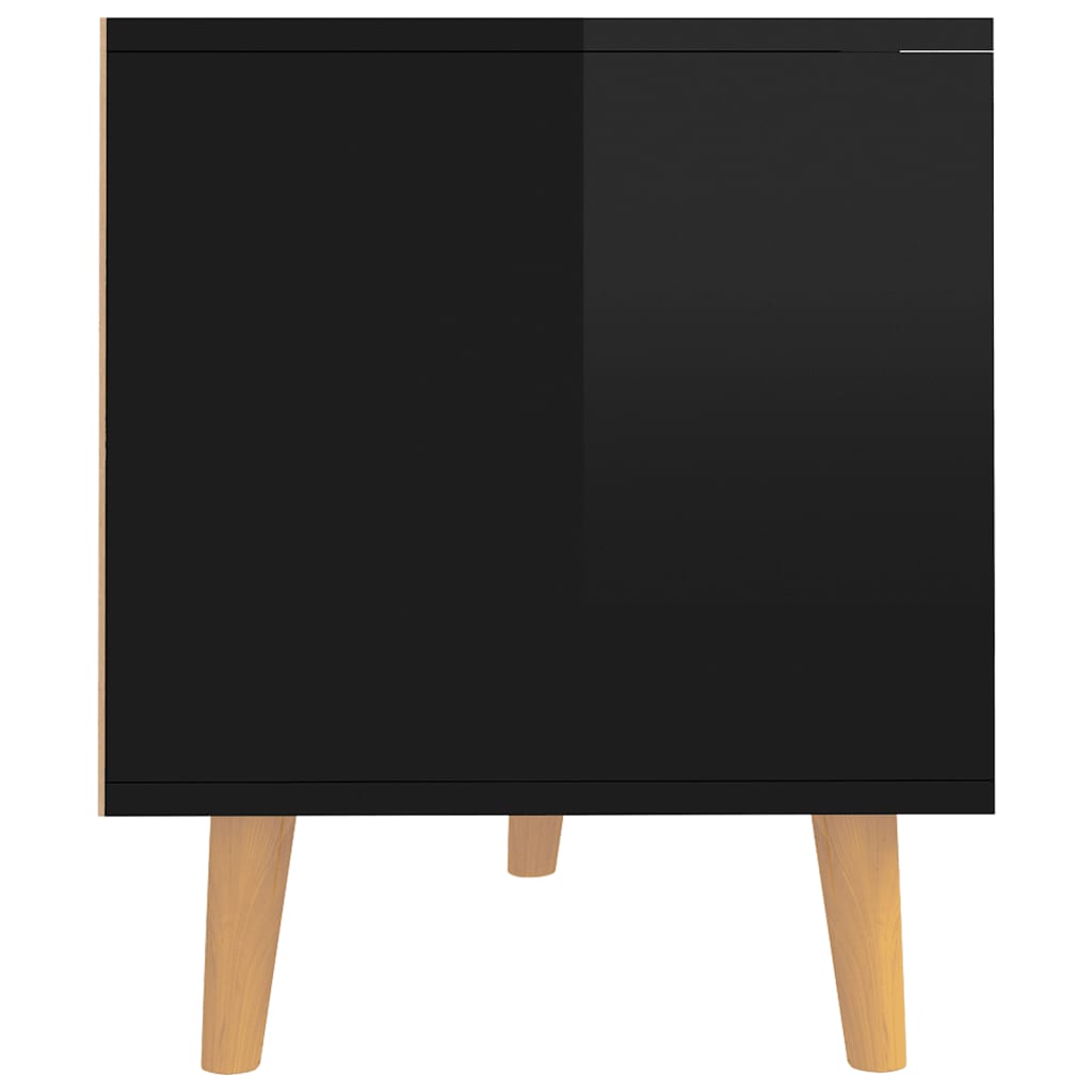 vidaXL Tv-bänk svart högglans 90x40x48,5 cm konstruerat trä