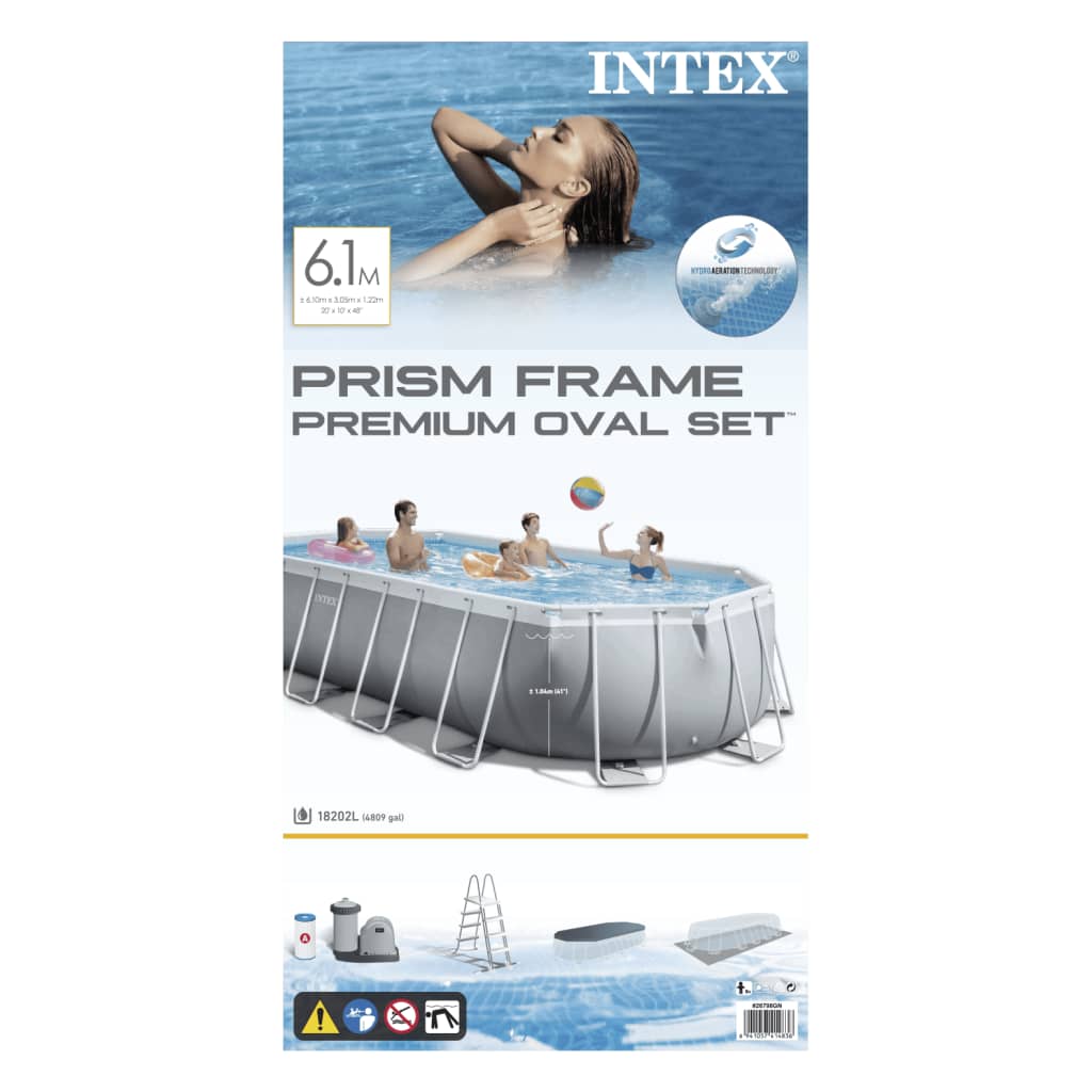 Intex Pool med tillbehör Prism Frame oval 610x305x122 cm 26798GN