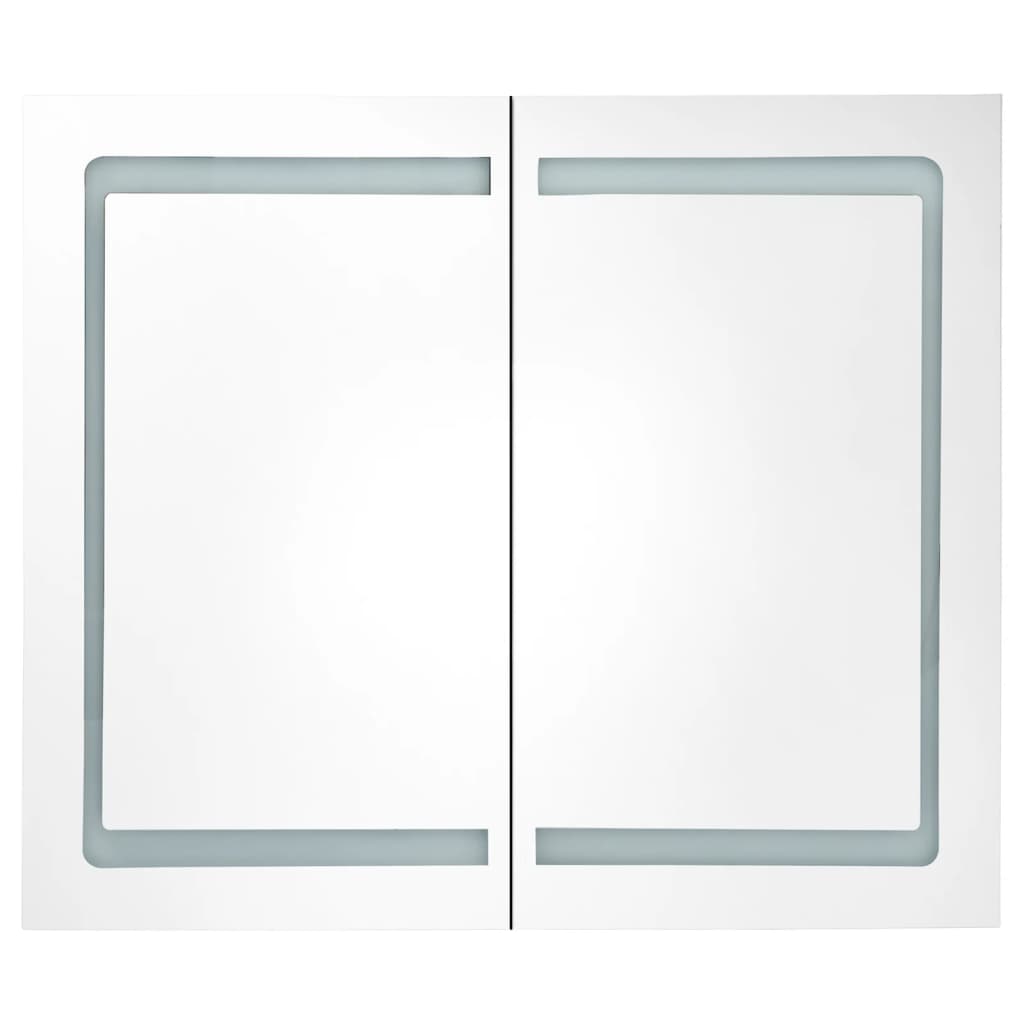 vidaXL Spegelskåp med LED ek 80x12x68 cm