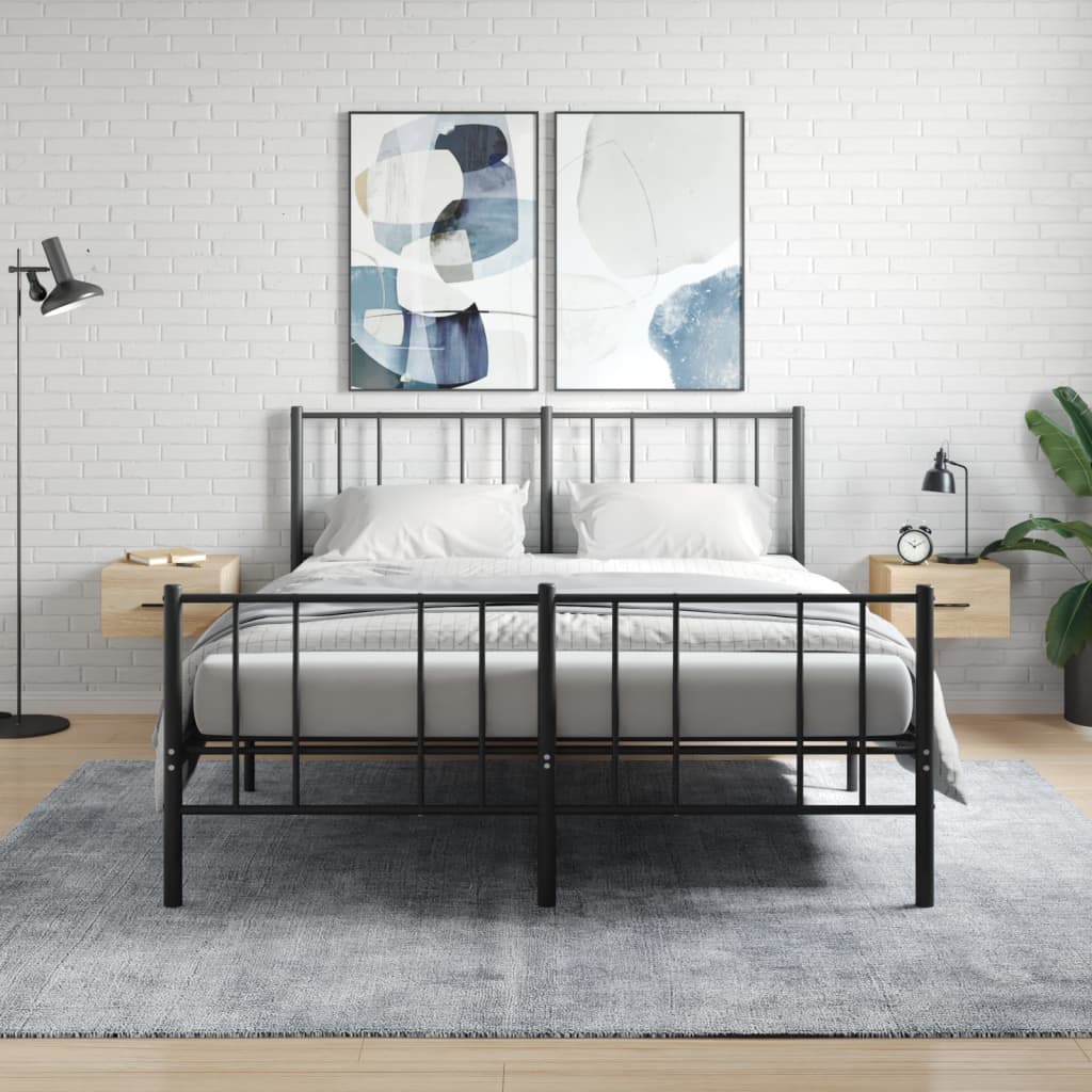 vidaXL Väggmonterade sängbord 2 st sonoma-ek 35x35x20 cm
