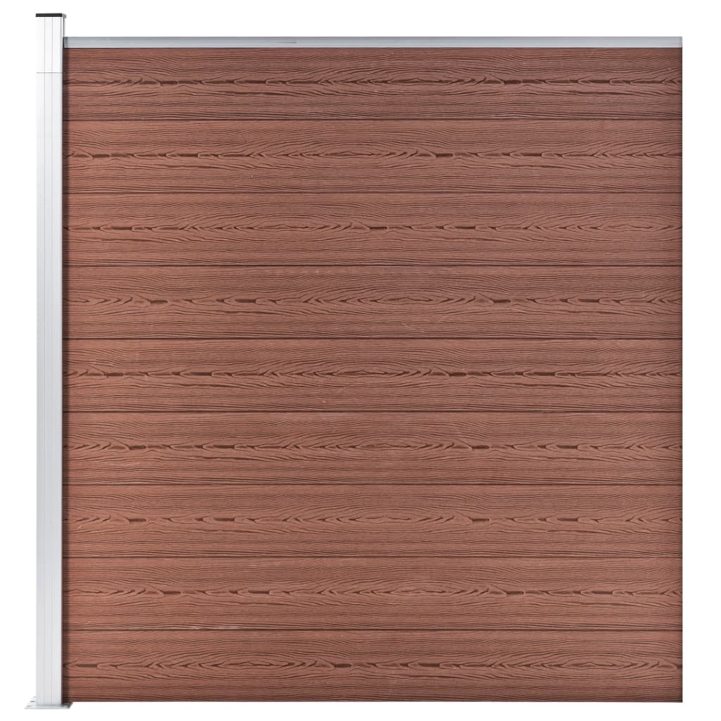 vidaXL WPC-staketpanel 9 fyrkantig + 1 vinklad 1657x186 cm brun