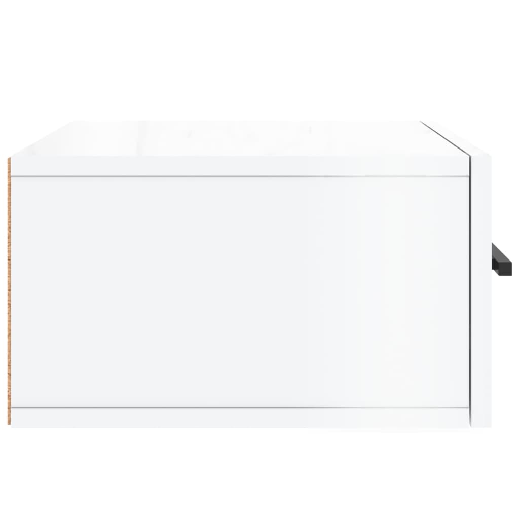 vidaXL Väggmonterat sängbord vit högglans 35x35x20 cm
