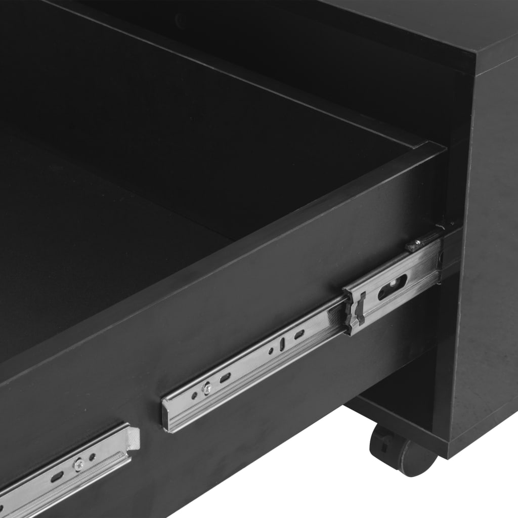 vidaXL Soffbord svart högglans 100x100x35 cm