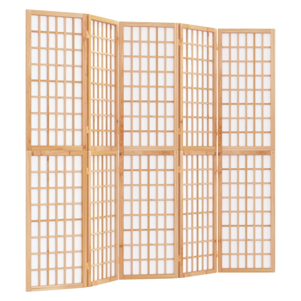 vidaXL Rumsavdelare med 5 paneler japansk stil 200x170 cm