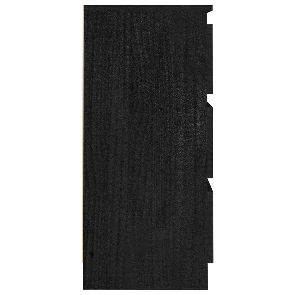 vidaXL Sängbord svart 40x29,5x64 cm massiv furu