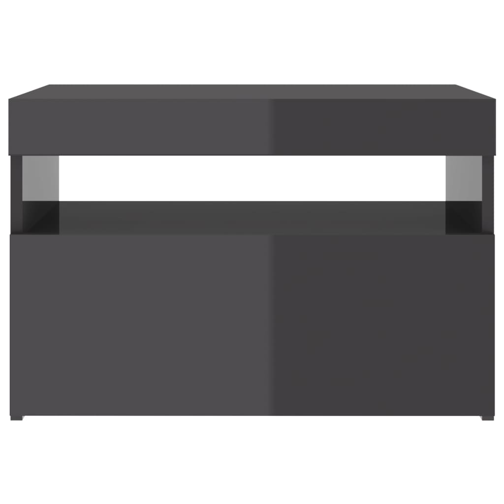 vidaXL TV-bänk med LED-belysning 2 st grå högglans 60x35x40 cm