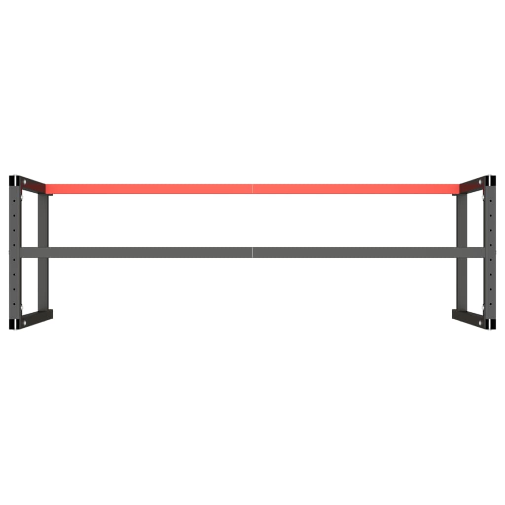 vidaXL Ram för arbetsbänk svart och matt röd 180x57x79 cm metall