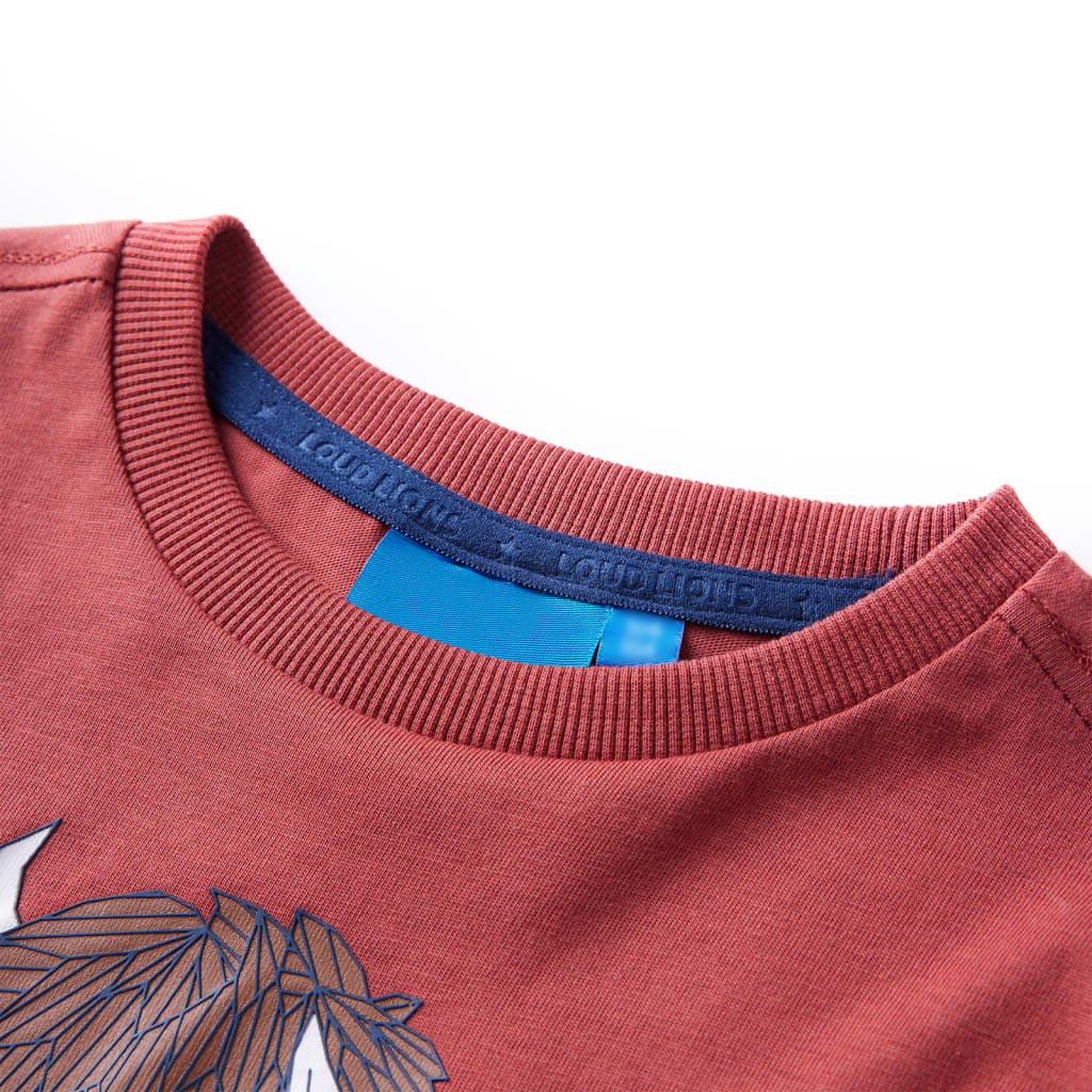 T-shirt med långa ärmar för barn ljusröd 92