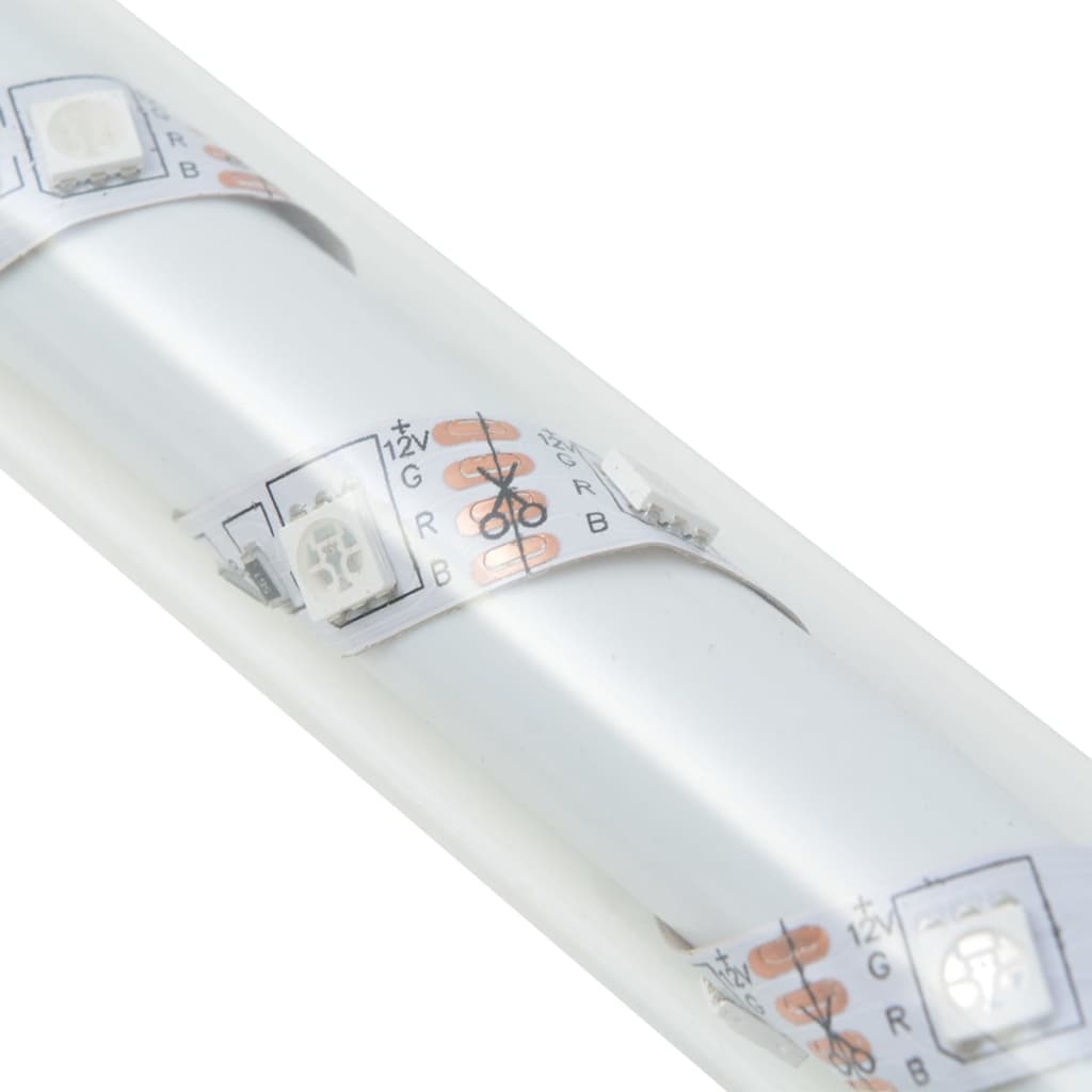 vidaXL Gabionkorg med glasstenar och LED-lampa 100x30x100 cm