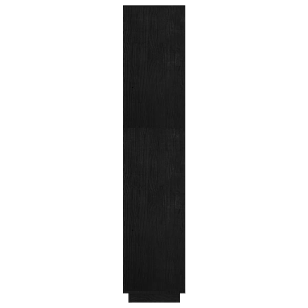 vidaXL Bokhylla/rumsavdelare svart 60x35x167 cm massiv furu