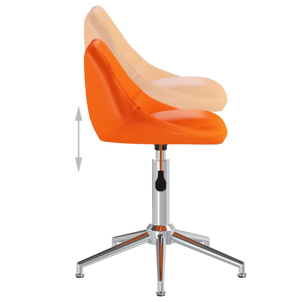 vidaXL Snurrbar matstol orange konstläder