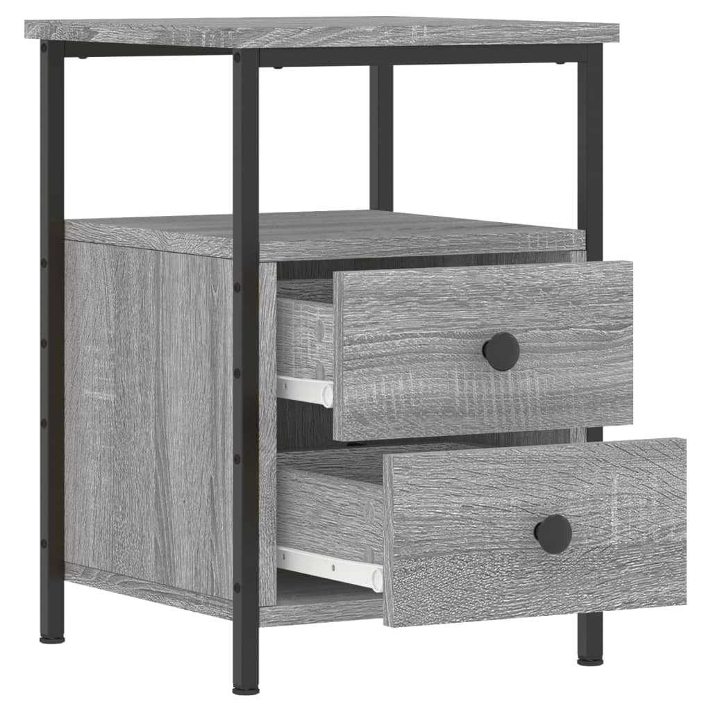 vidaXL Sängbord grå sonoma 34x35,5x50 cm konstruerat trä