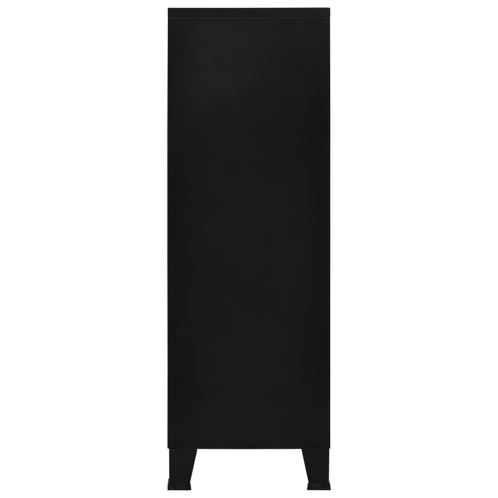 vidaXL Dokumentskåp med 6 dörrar industriell svart 75x40x120 cm stål
