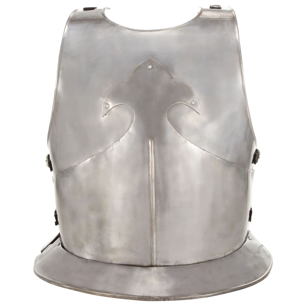 vidaXL Tysk bröst- och ryggharnesk LARP silver stål
