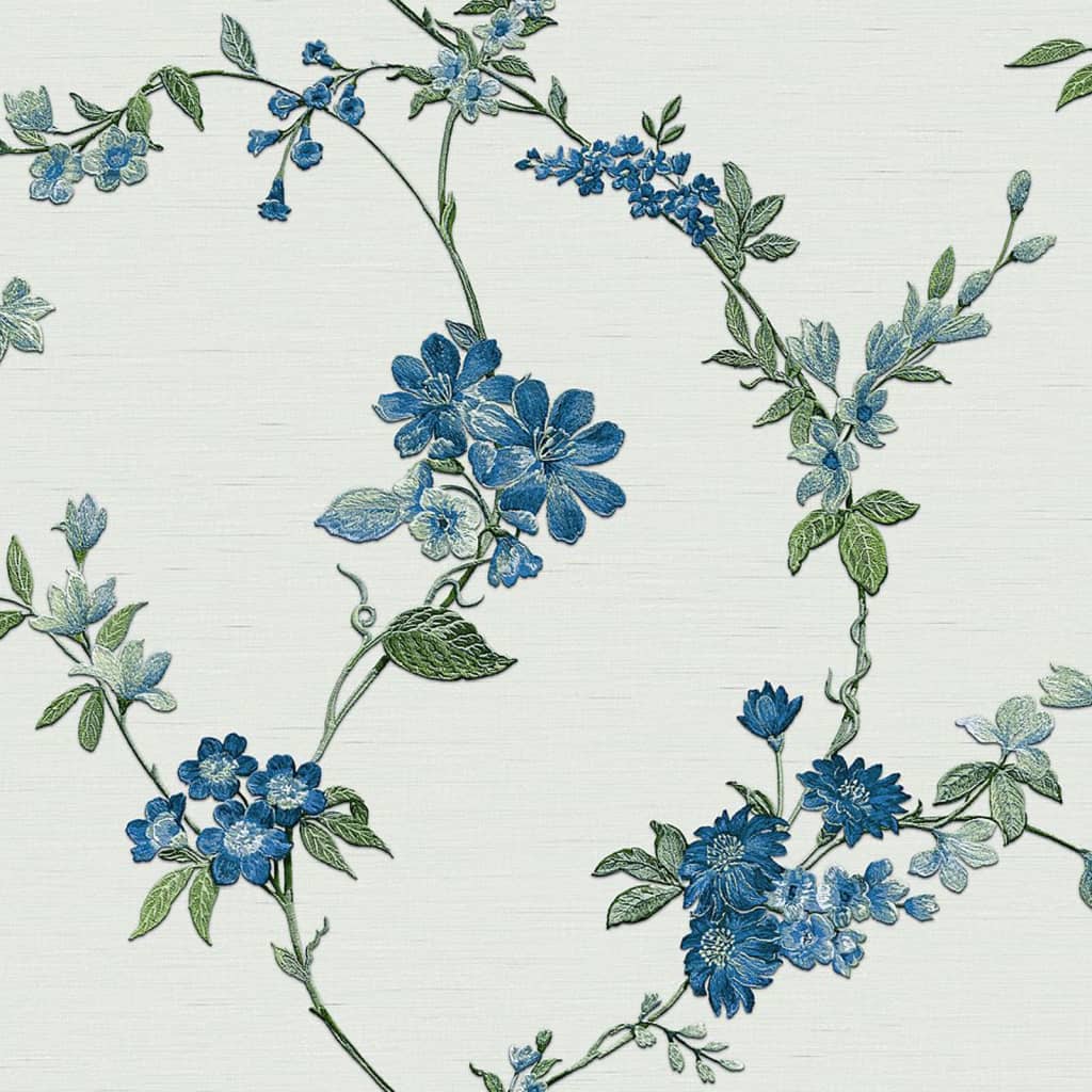 DUTCH WALLCOVERINGS Tapet Flower ljusblå