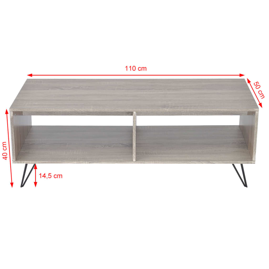 vidaXL TV-bänk/Soffbord 110x50x40 cm grå