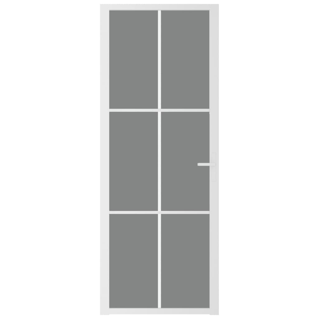 vidaXL Innerdörr 76x201,5 cm vit ESG-glas och aluminium