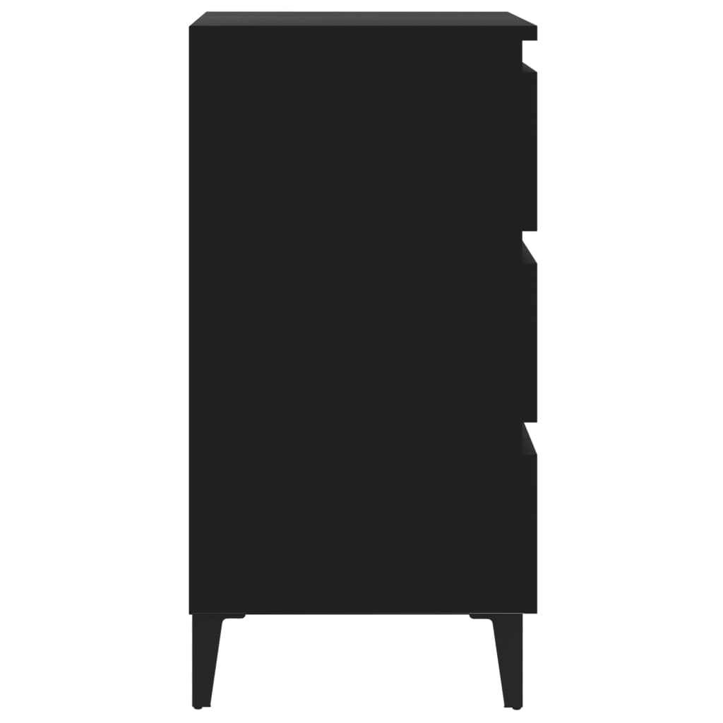 vidaXL Sängbord med metallben 2 st svart 40x35x69 cm