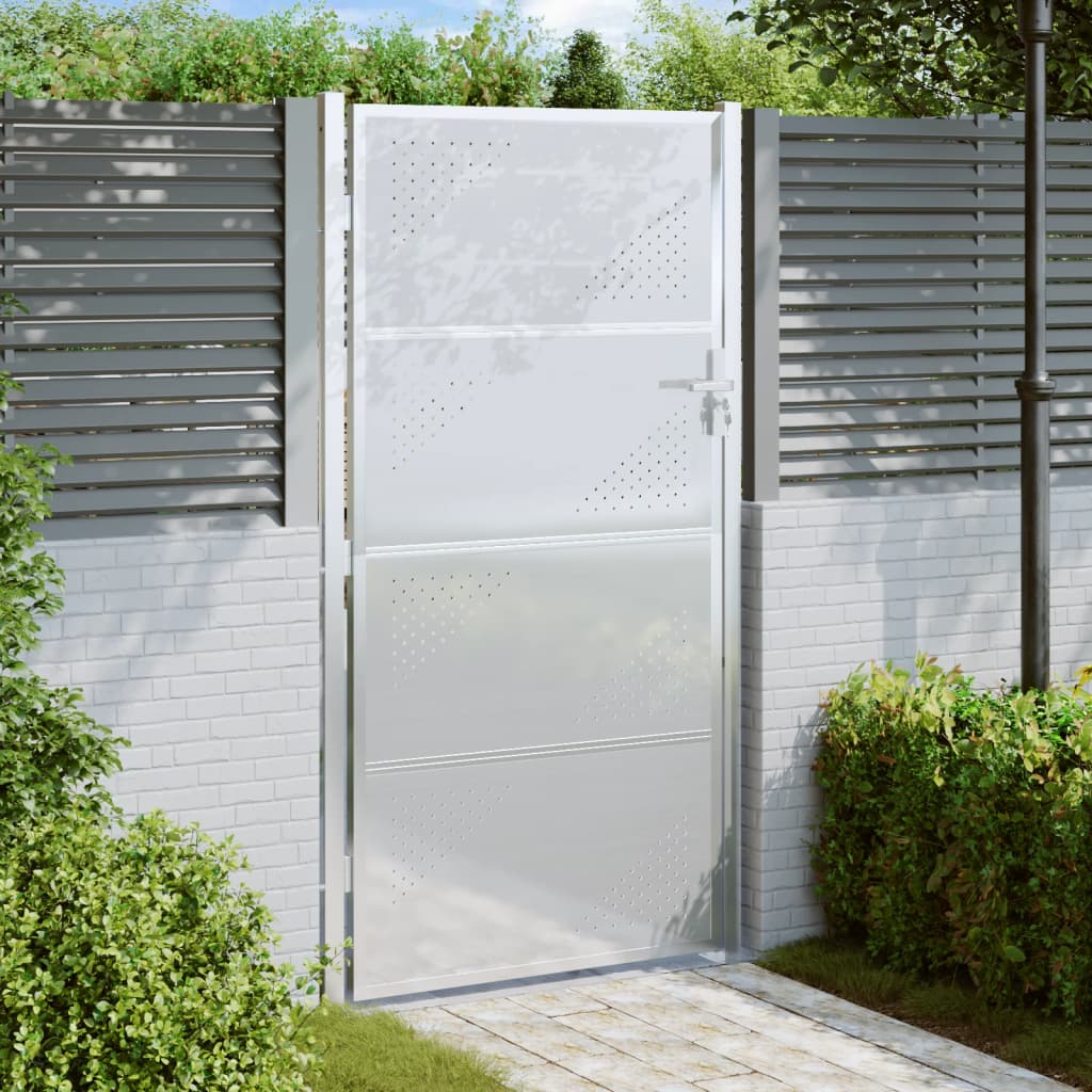 vidaXL Trädgårdsgrind 100x180 cm rostfritt stål