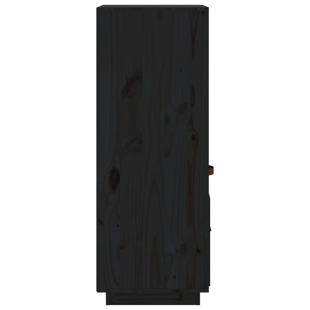 vidaXL Vitrinskåp svart 34x40x108,5 cm massiv furu