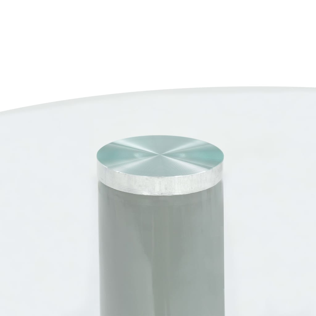 vidaXL Soffbord 2 st med rund bordsskiva i glas högglans grå