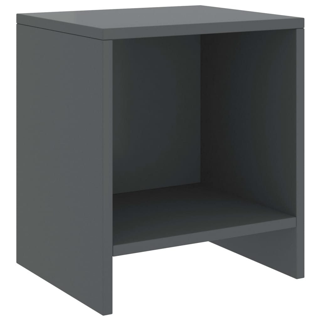 vidaXL Sängbord 2 st mörkgrå 35x30x40 cm massiv furu