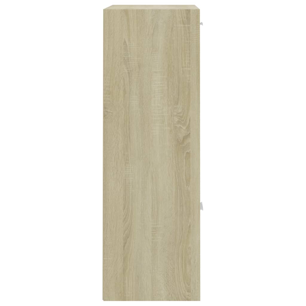 vidaXL Förvaringsskåp vit och sonoma ek 60x29,5x90 cm konstruerat trä