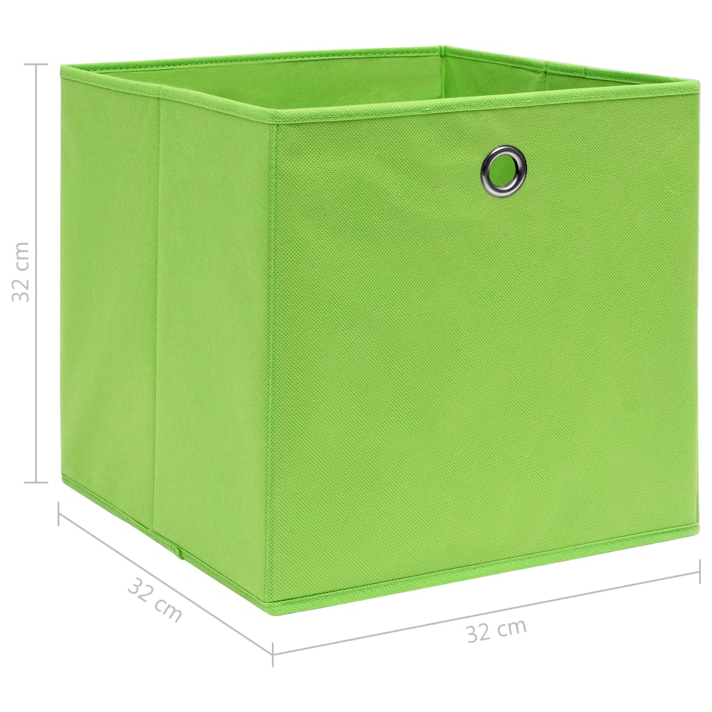 vidaXL Förvaringslådor 4 st grön 32x32x32 cm tyg