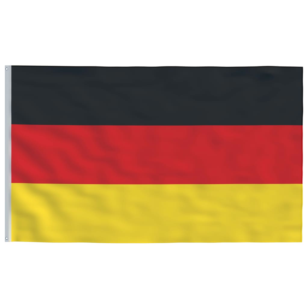 vidaXL Tysklands flagga och flaggstång 6,23 m aluminium