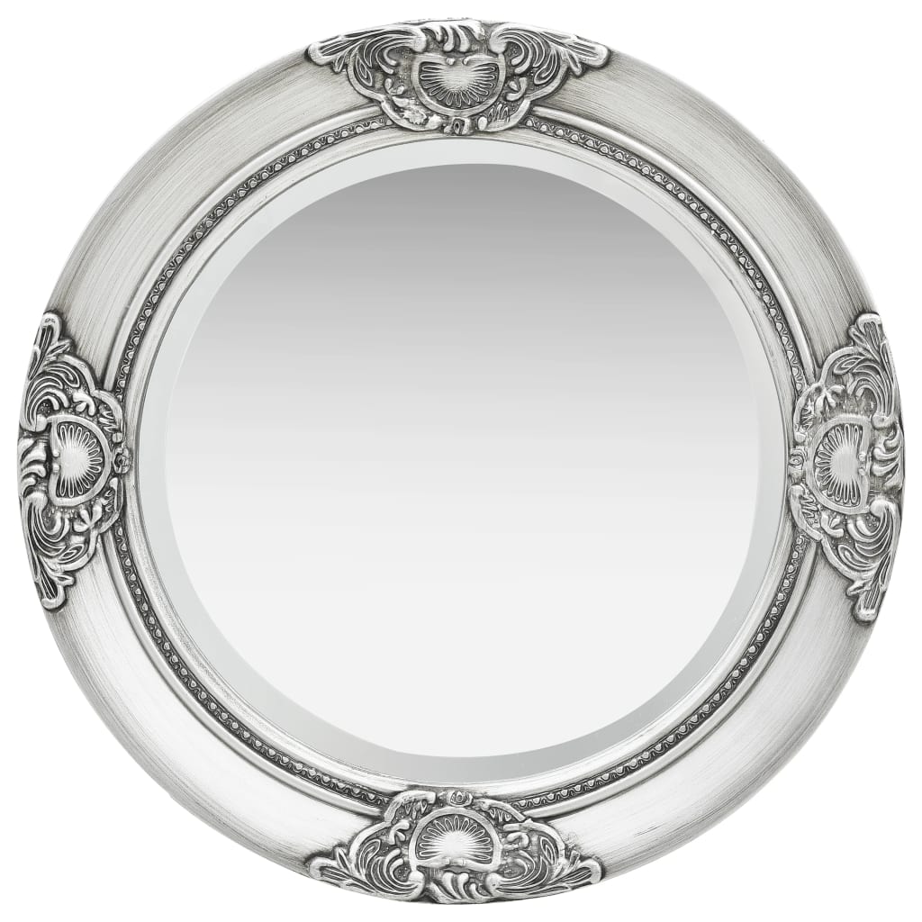 vidaXL Väggspegel barockstil 50 cm silver