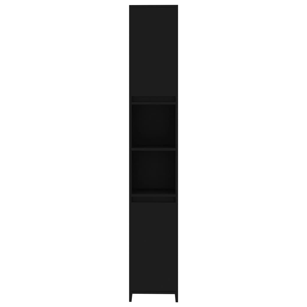 vidaXL Badrumsmöbler 4 delar svart konstruerat trä