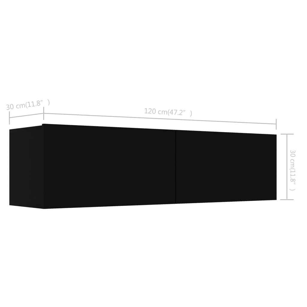 vidaXL TV-bänk svart 120x30x30 cm konstruerat trä
