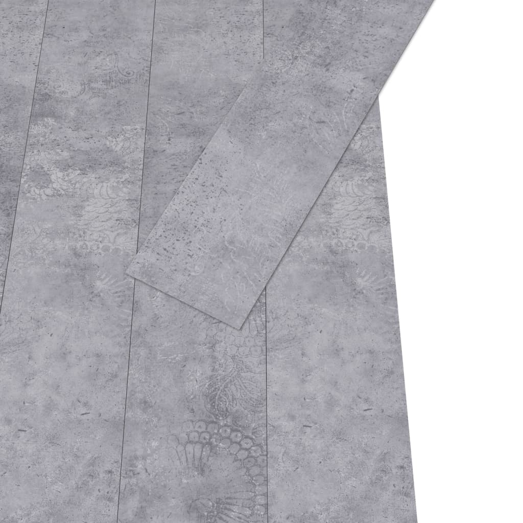 vidaXL Ej självhäftande PVC-golvplankor 5,26 m² 2 mm cementgrå