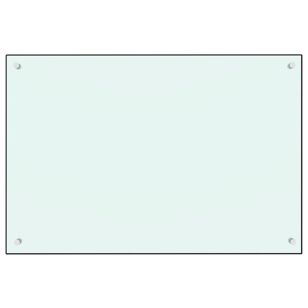 vidaXL Stänkskydd vit 90x60 cm härdat glas