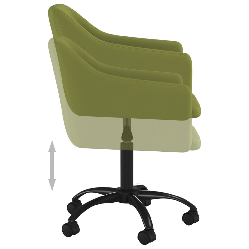 vidaXL Snurrbar kontorsstol ljusgrön sammet