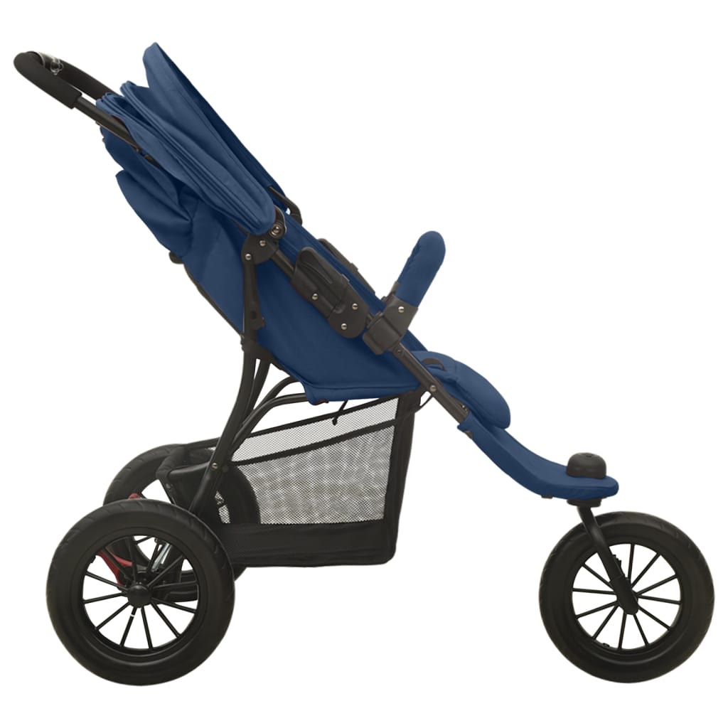 vidaXL Barnvagn marinblå stål