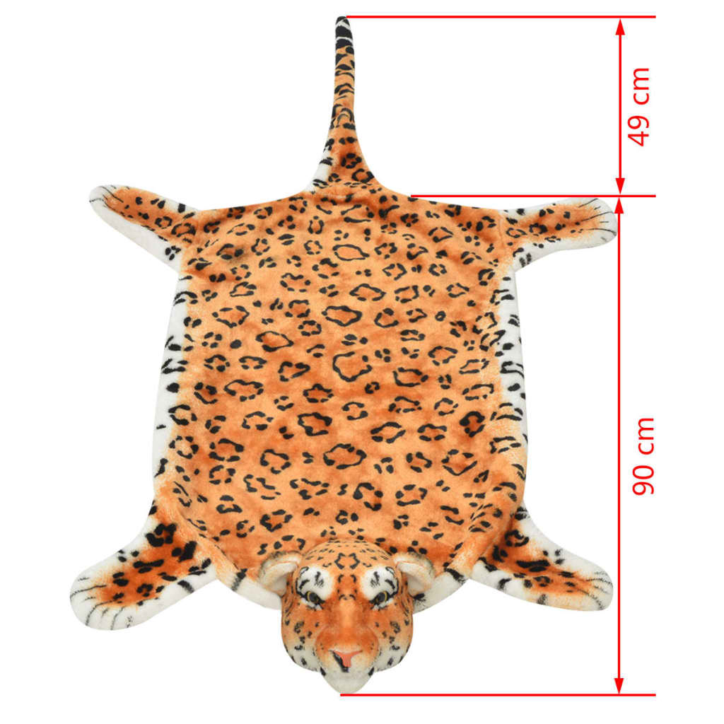 vidaXL Leopardmatta plysch 139 cm brun