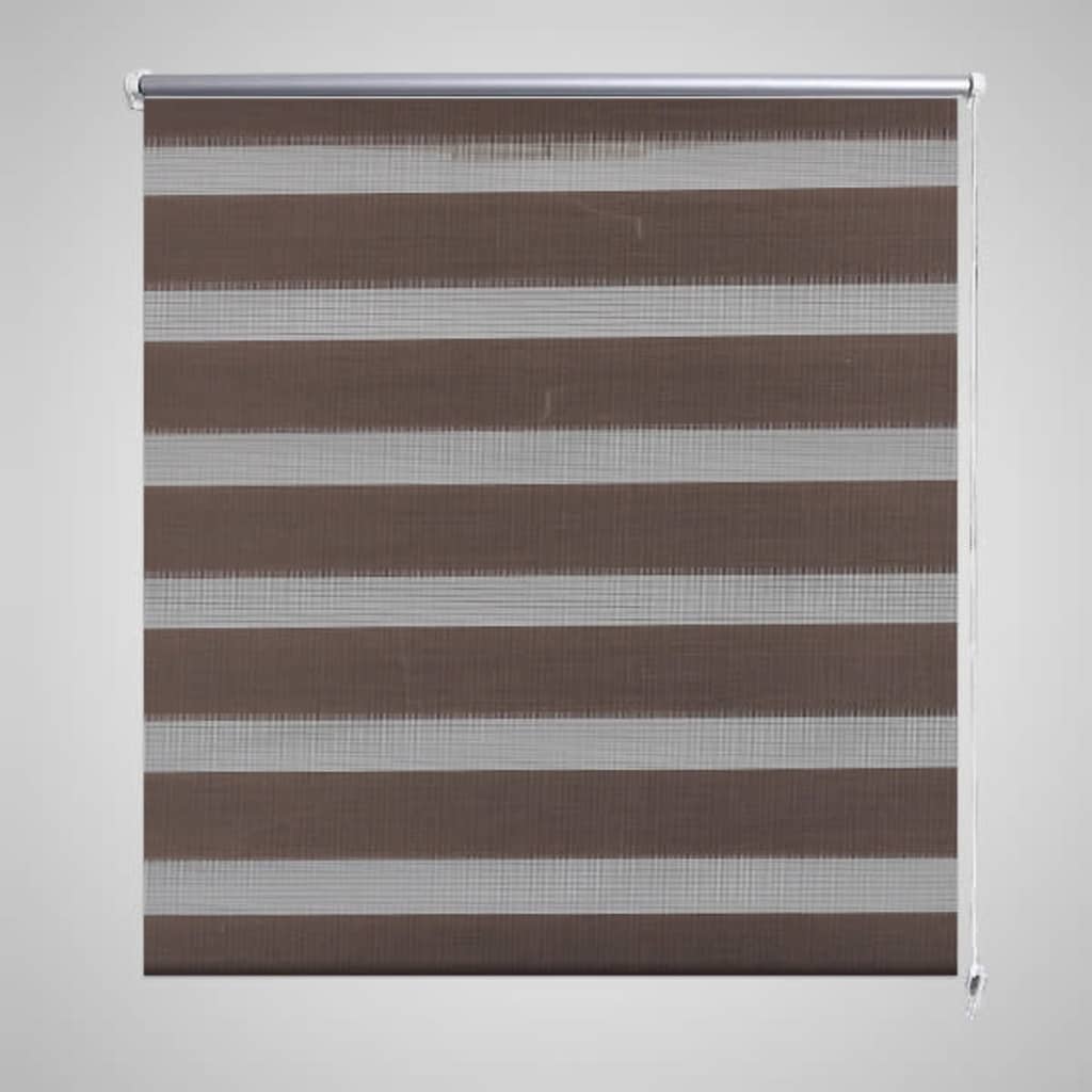 Rullgardin randig brun 120 x 230 cm transparent