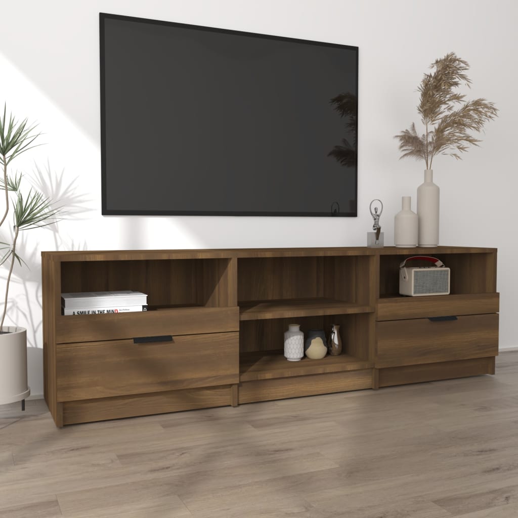 vidaXL Tv-bänk brun ek 150x33,5x45 cm konstruerat trä