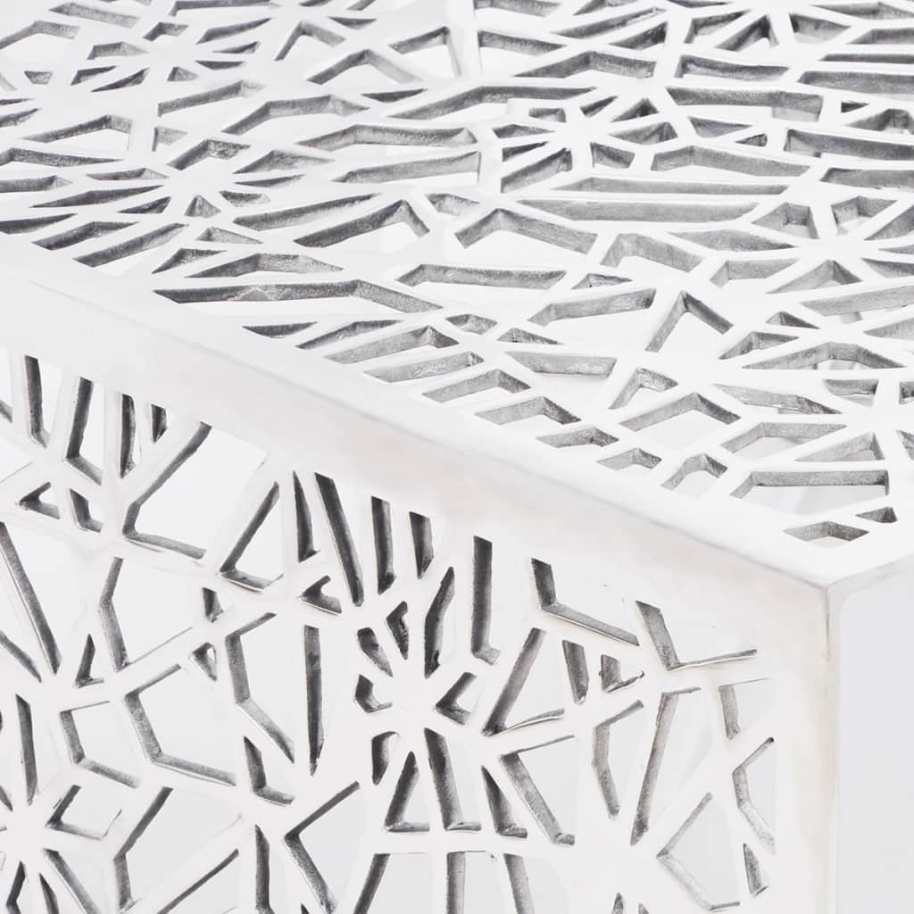 vidaXL Soffbord geometrisk design aluminium silver