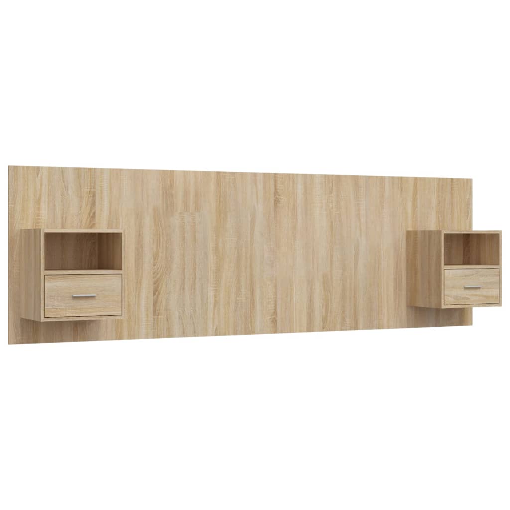 vidaXL Sänggavel med lådor sonoma-ek konstruerat trä