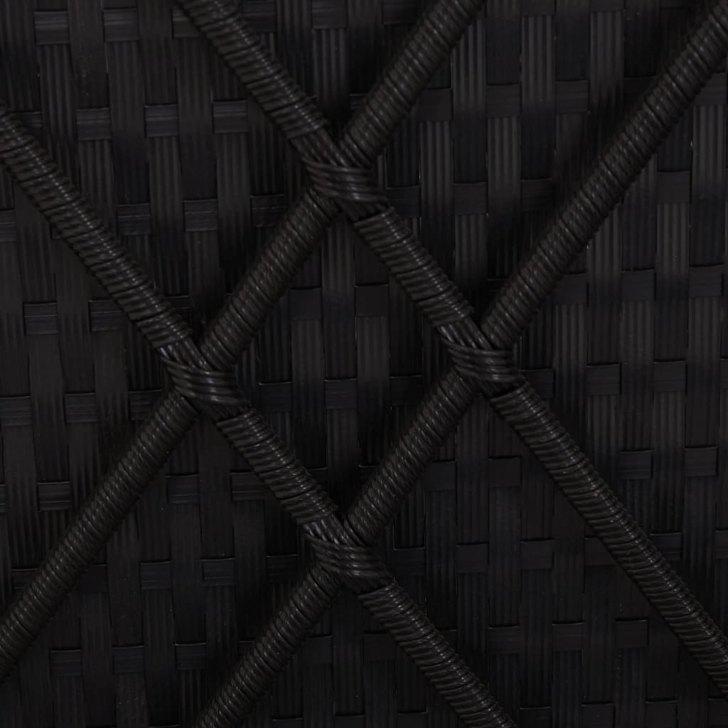 vidaXL Solsäng med tak och dyna konstrotting svart
